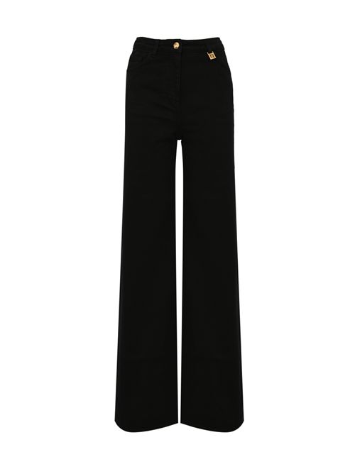Jeans a palazzo con dettaglio logo Nero Elisabetta Franchi | PJ23N61E2110